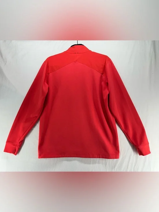 Nike Golf Pullover Mens Large Dri Fit 1/4 Zip Coral Black Blade Collar - Picture 2 of 9